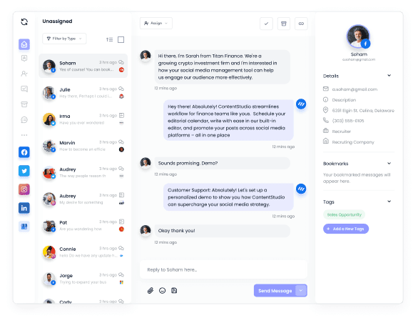 Content approval Social media inbox