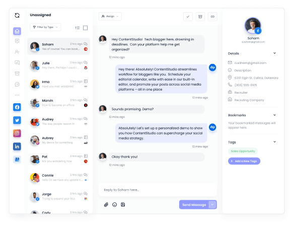 Centralized social inbox