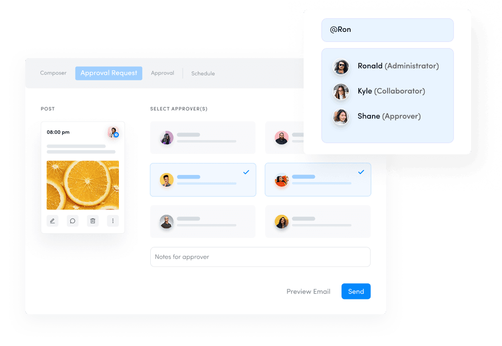 real-time collaboration - social media content calendar 