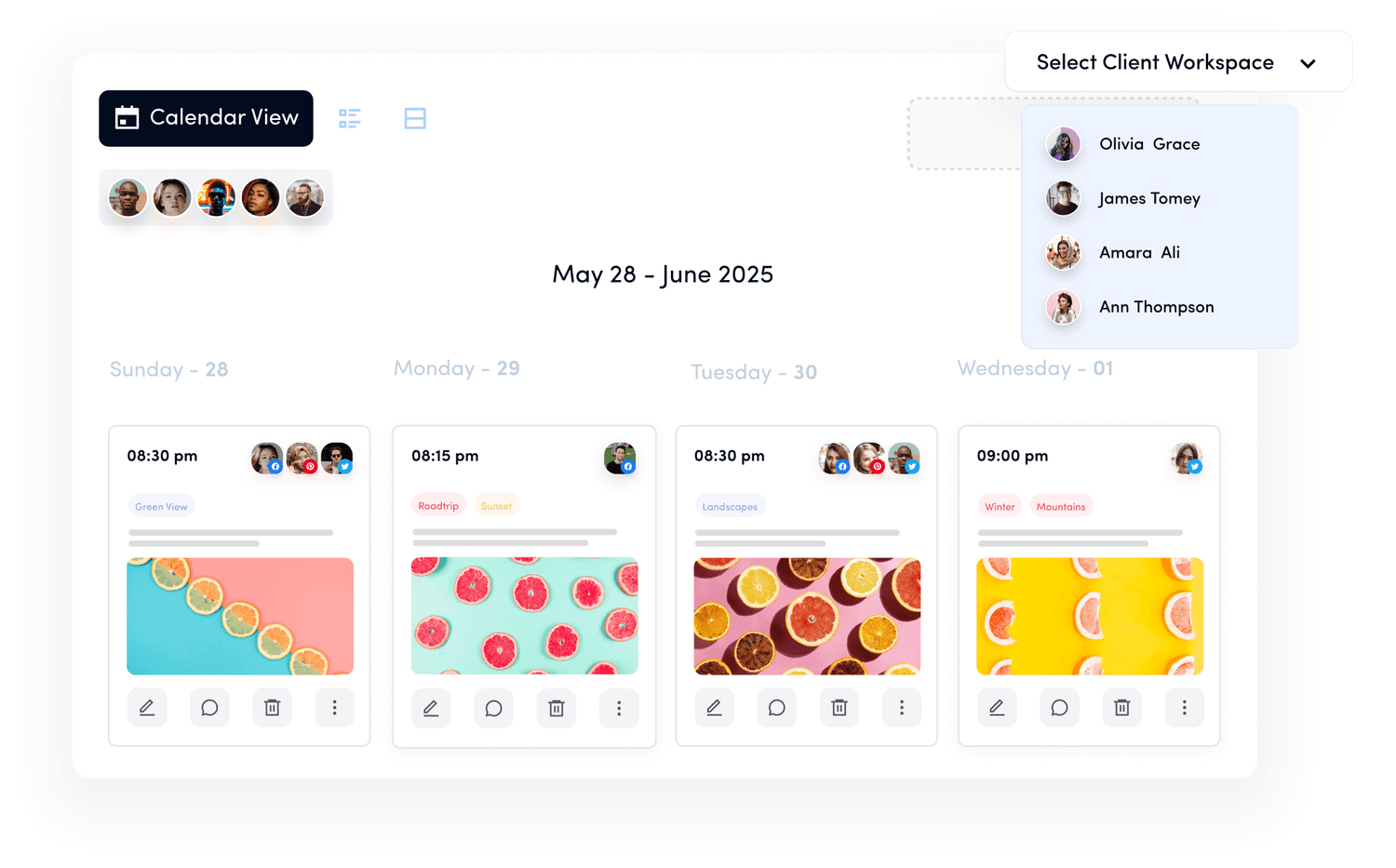 Content planner calendar