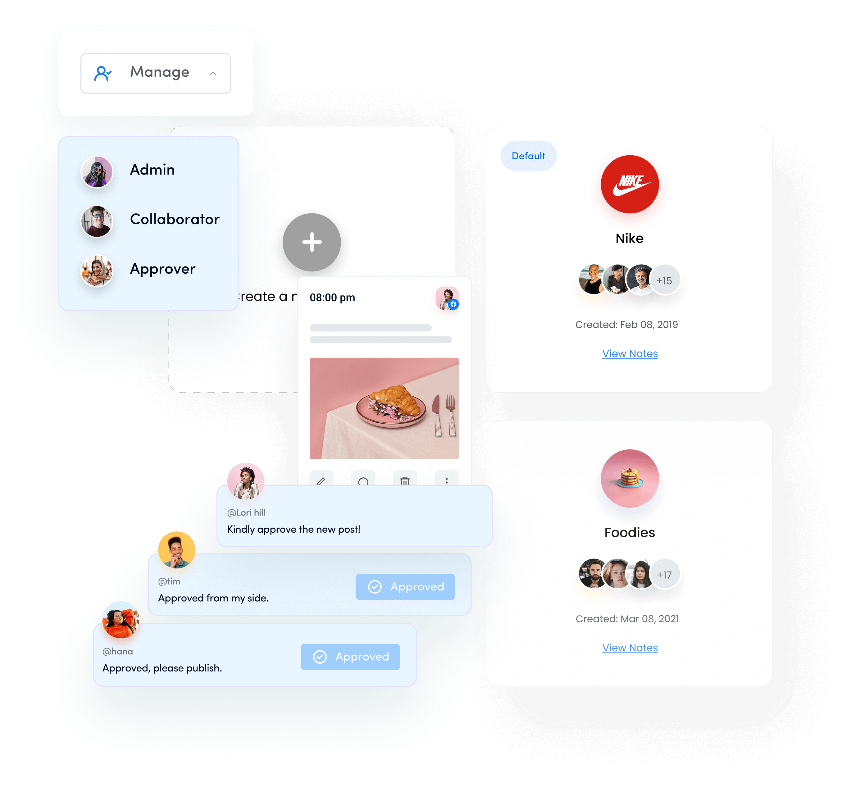Unlimited workspaces and social accounts
