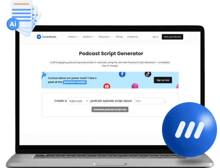 AI podcast script generator