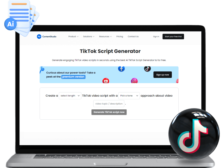  AI TikTok script generator