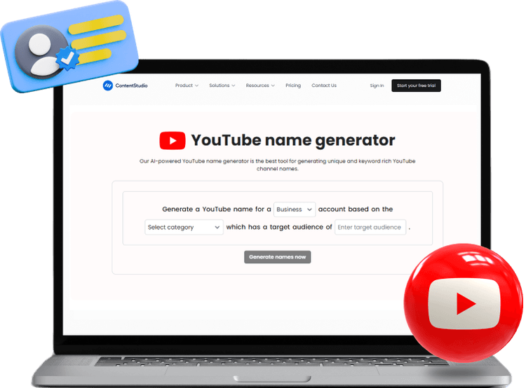 YouTube username <br/> generator