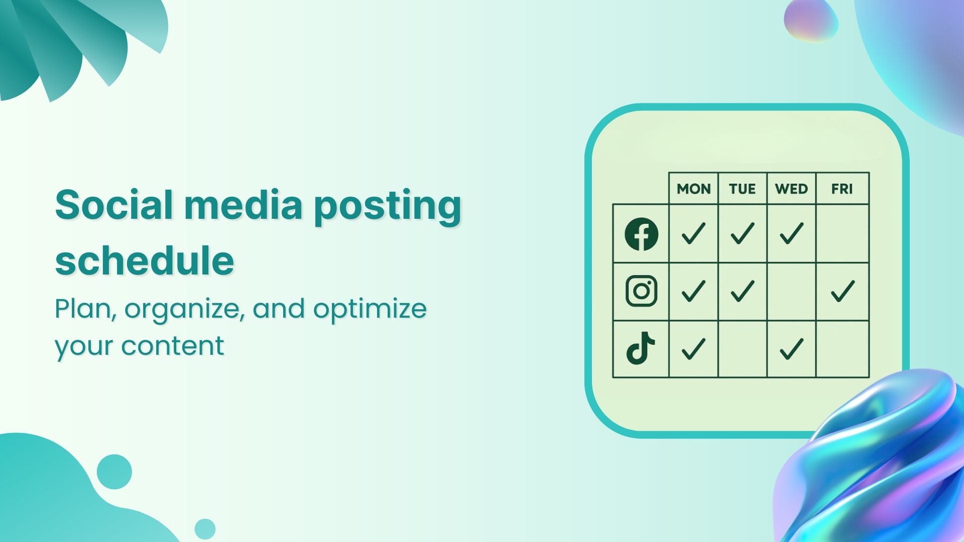 Social media posting schedule