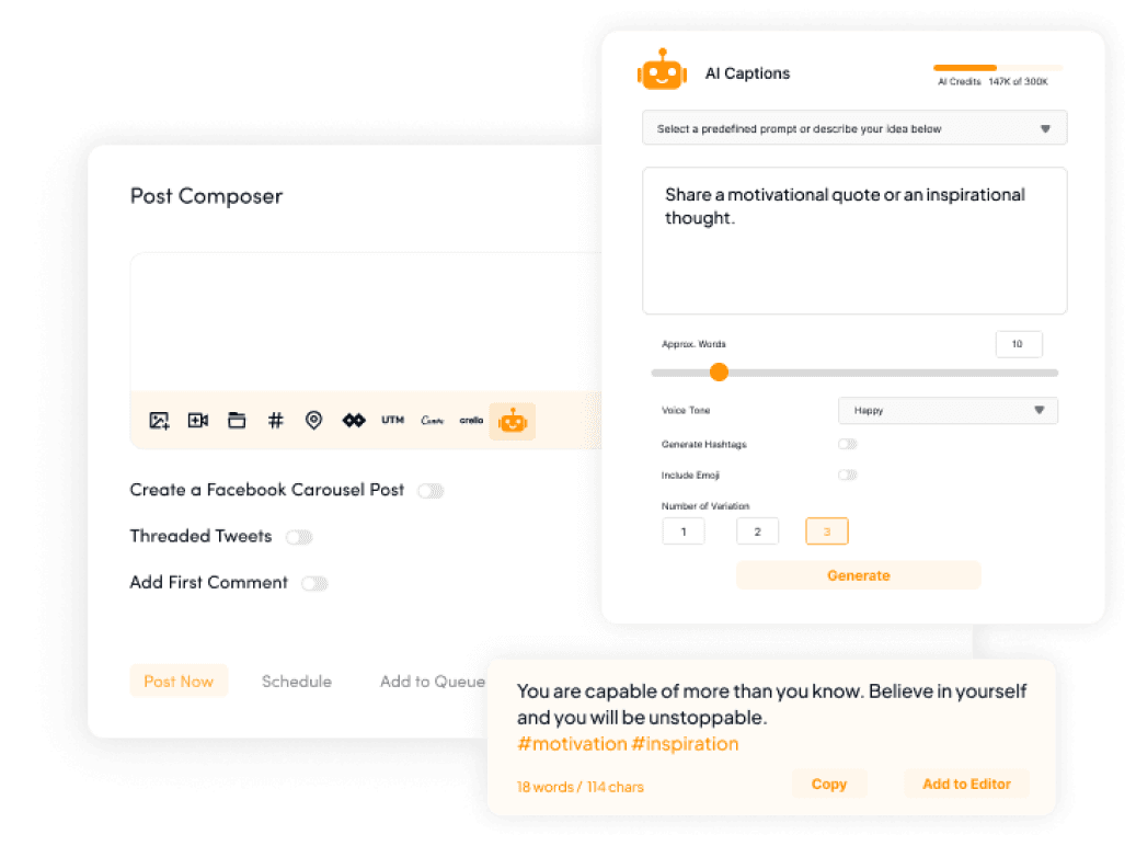 Caption generator vs. manual creation - ContentStudio