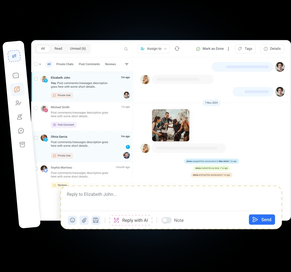 Social inbox - social media engagement