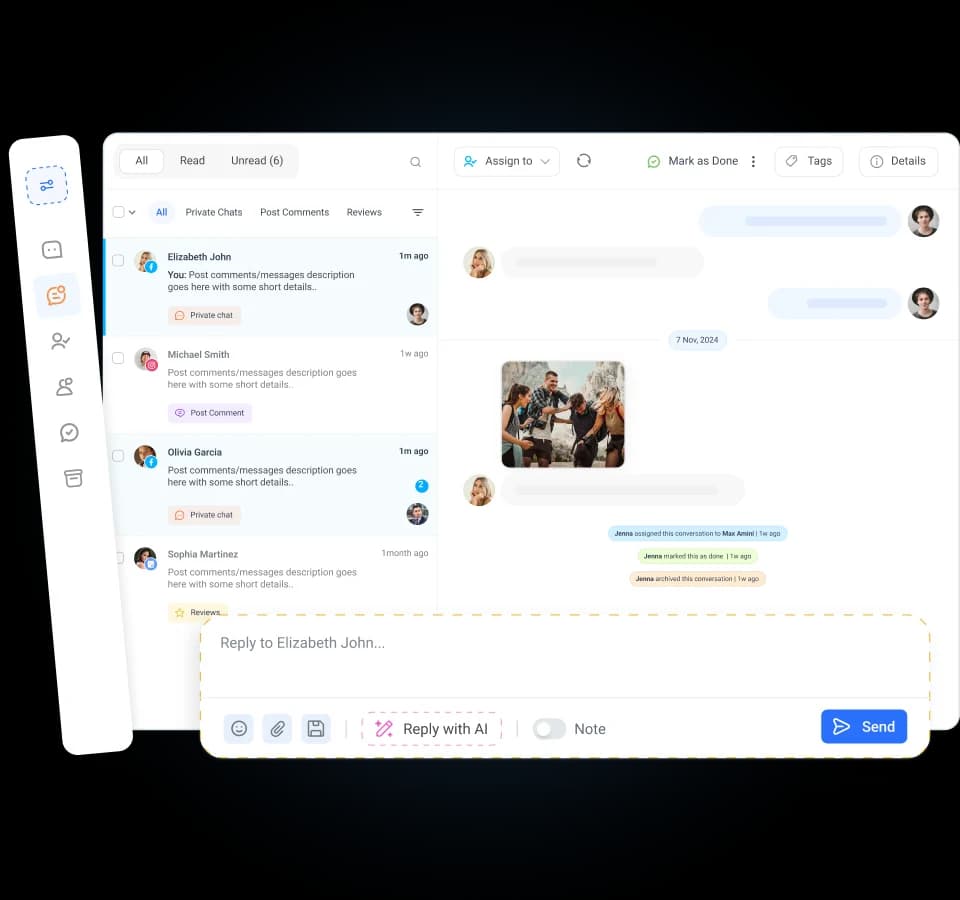 Social inbox - social media engagement