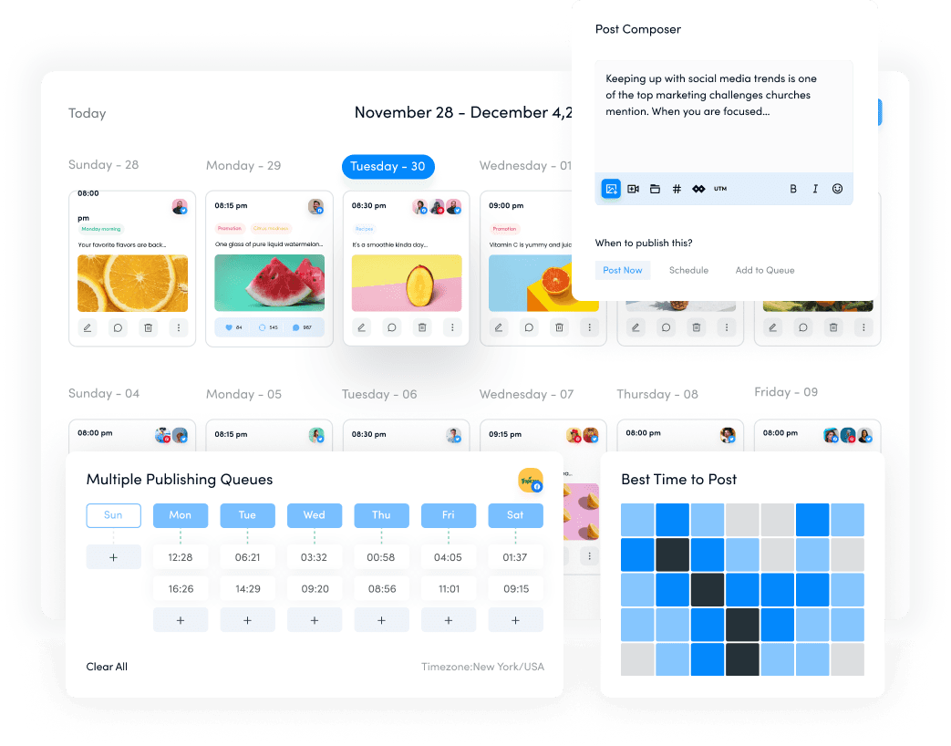 Effortless scheduling and publishing