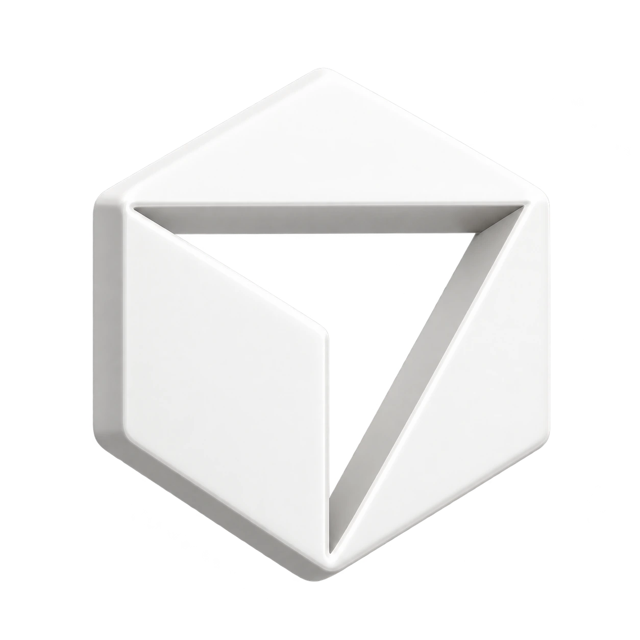 Standalone white 3D Cursor cube logo