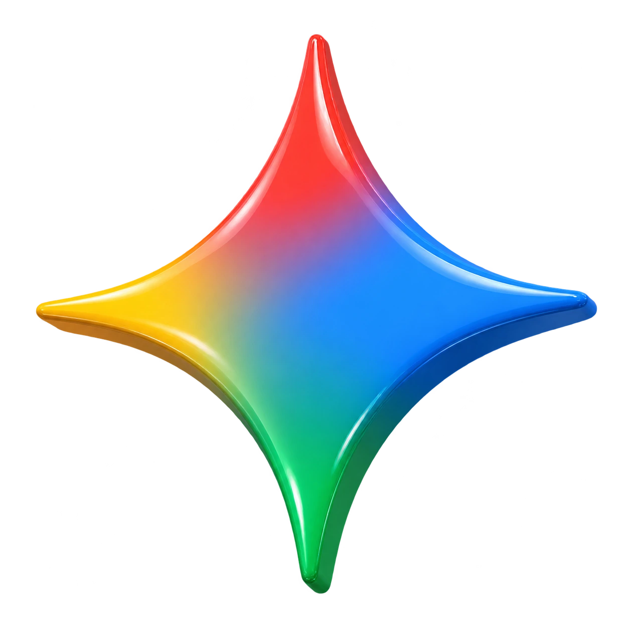 Standalone 3D Gemini sparkle in its original four brand colors