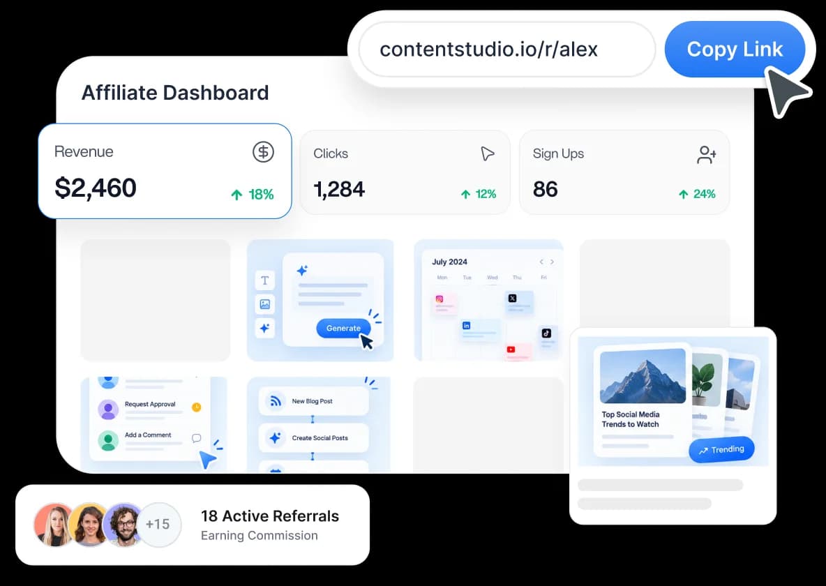 Earn up to 40% recurring commission with ContentStudio Affiliate Program