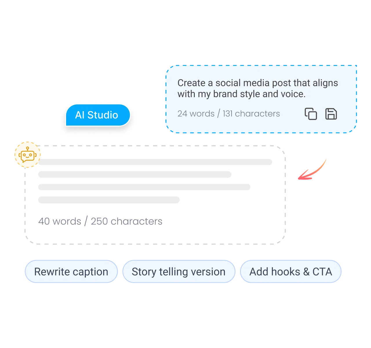 An AI writing assistant that drafts posts in seconds