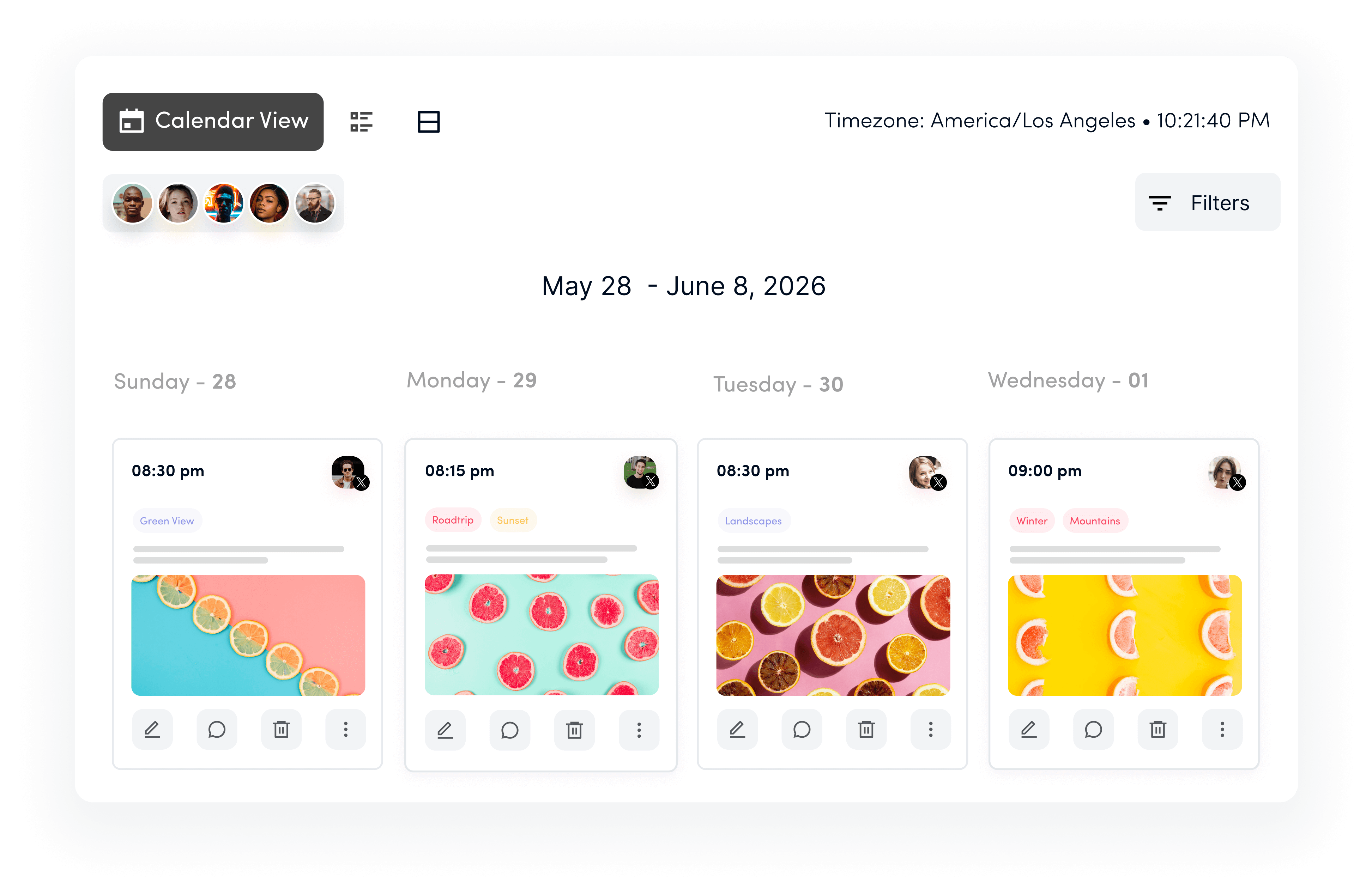 content calendar - social media automation