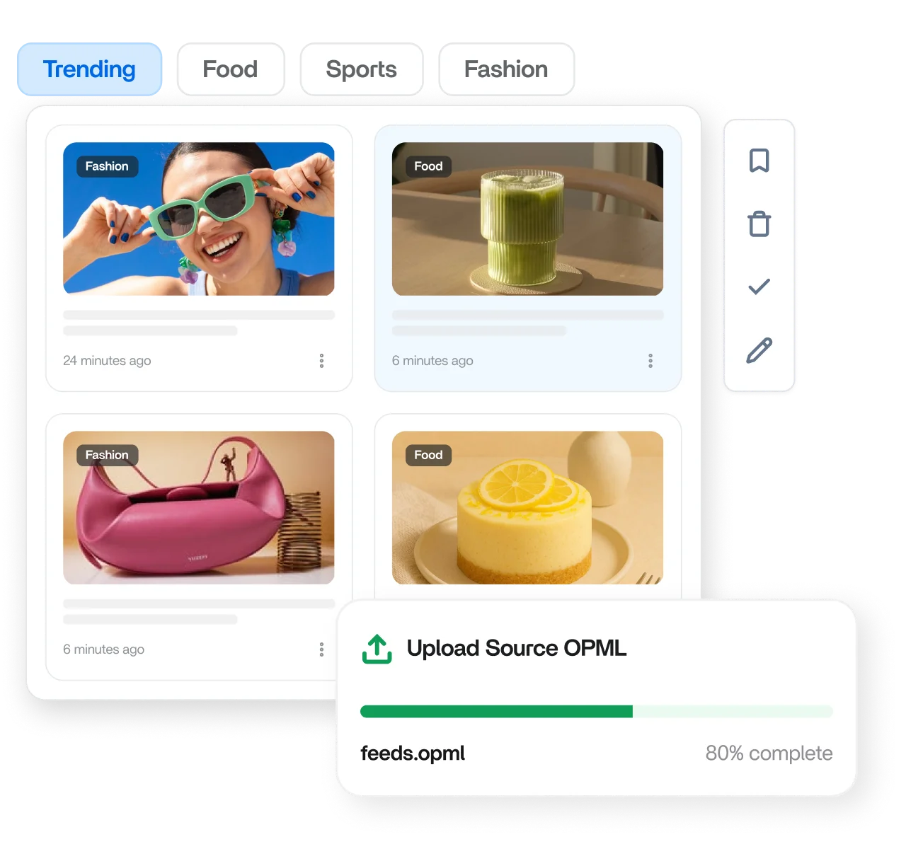 Content feed topics and folders