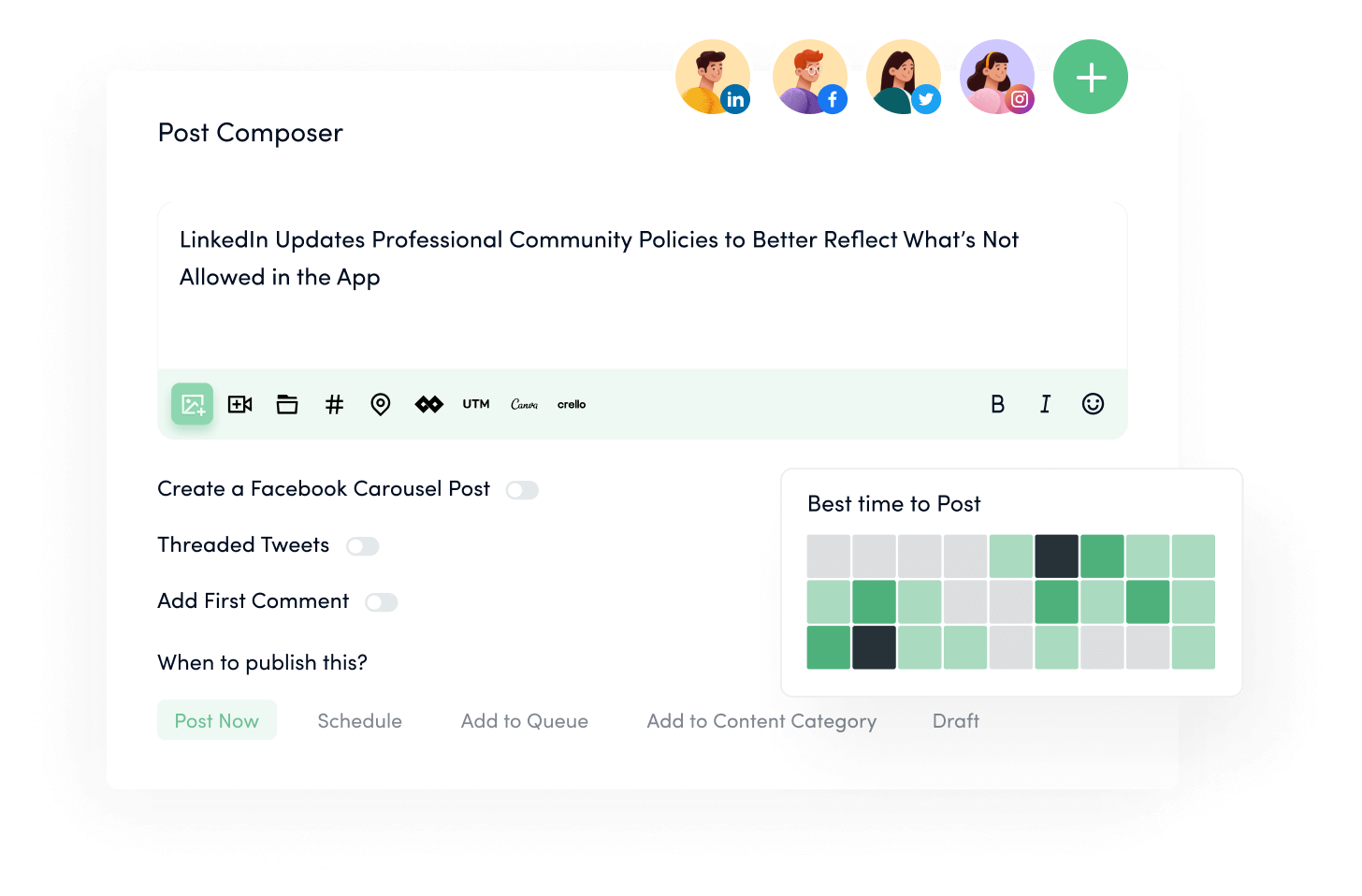 Multi-channel composer - hootsuite alternative