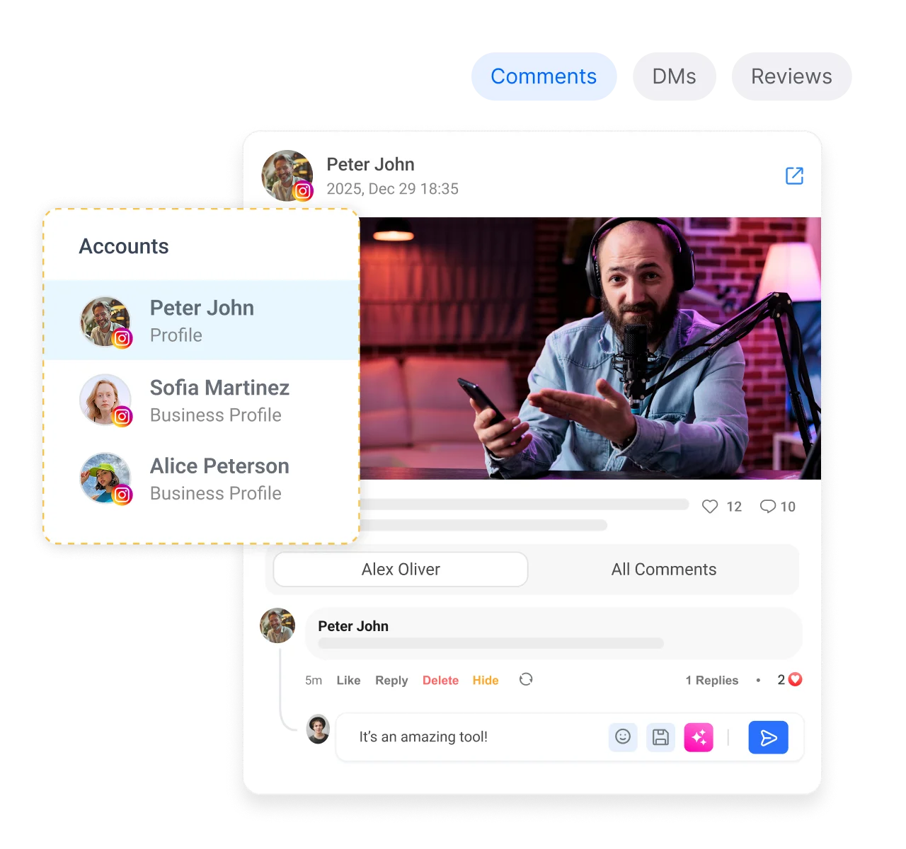 Unified social inbox for every connected account