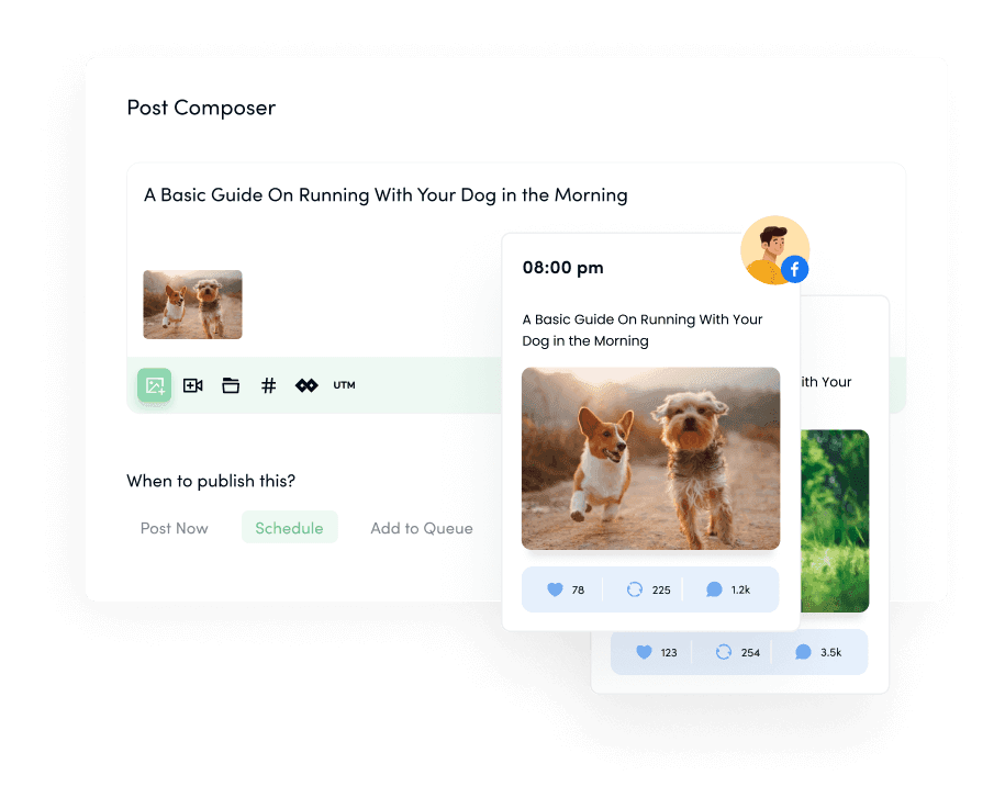 Share memes, event news, or brand promotions - ContentStudio