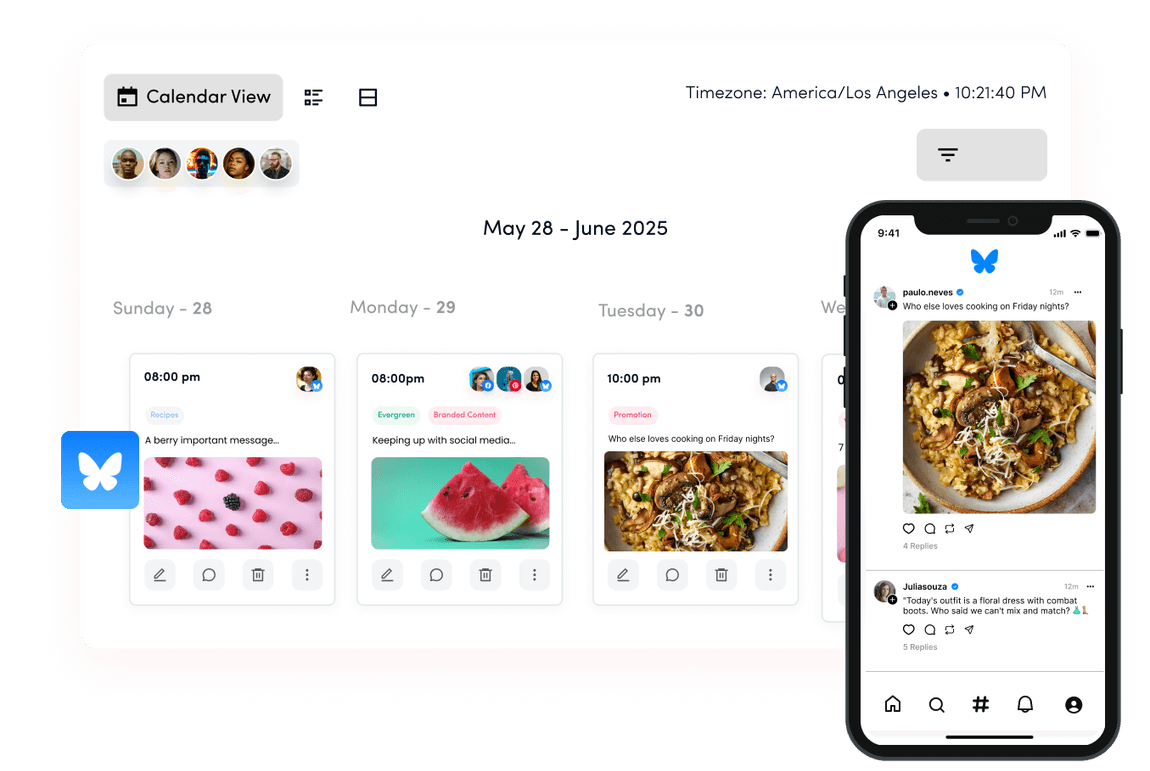 Keep track of your schedule with the Bluesky scheduler and calendar