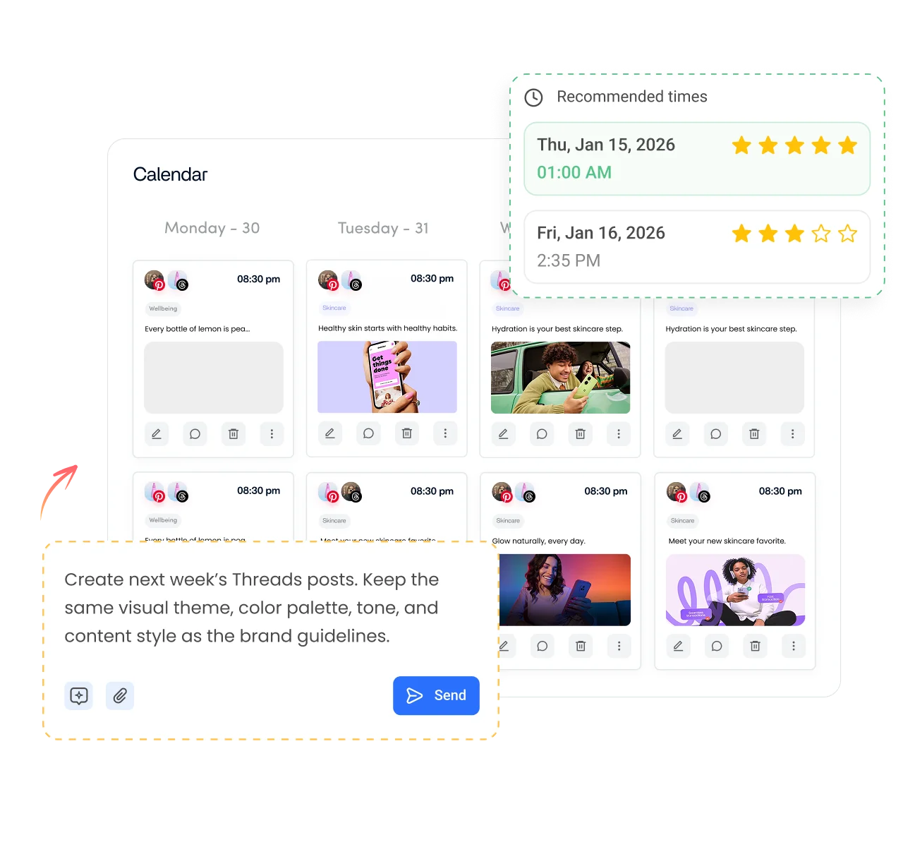 Automate Threads publishing with bulk scheduling and best-time recommendations