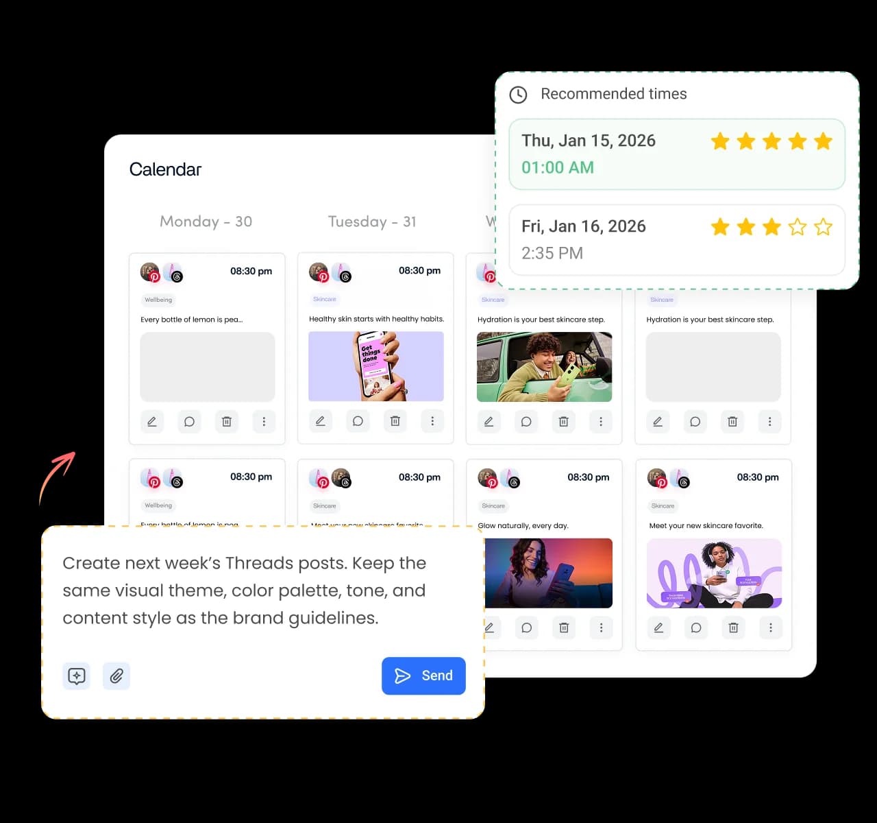 Automate Threads publishing with bulk scheduling and best-time recommendations