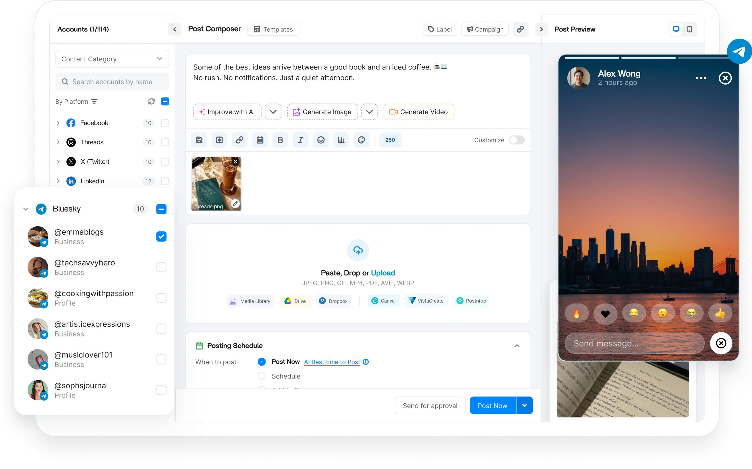 Telegram scheduler dashboard