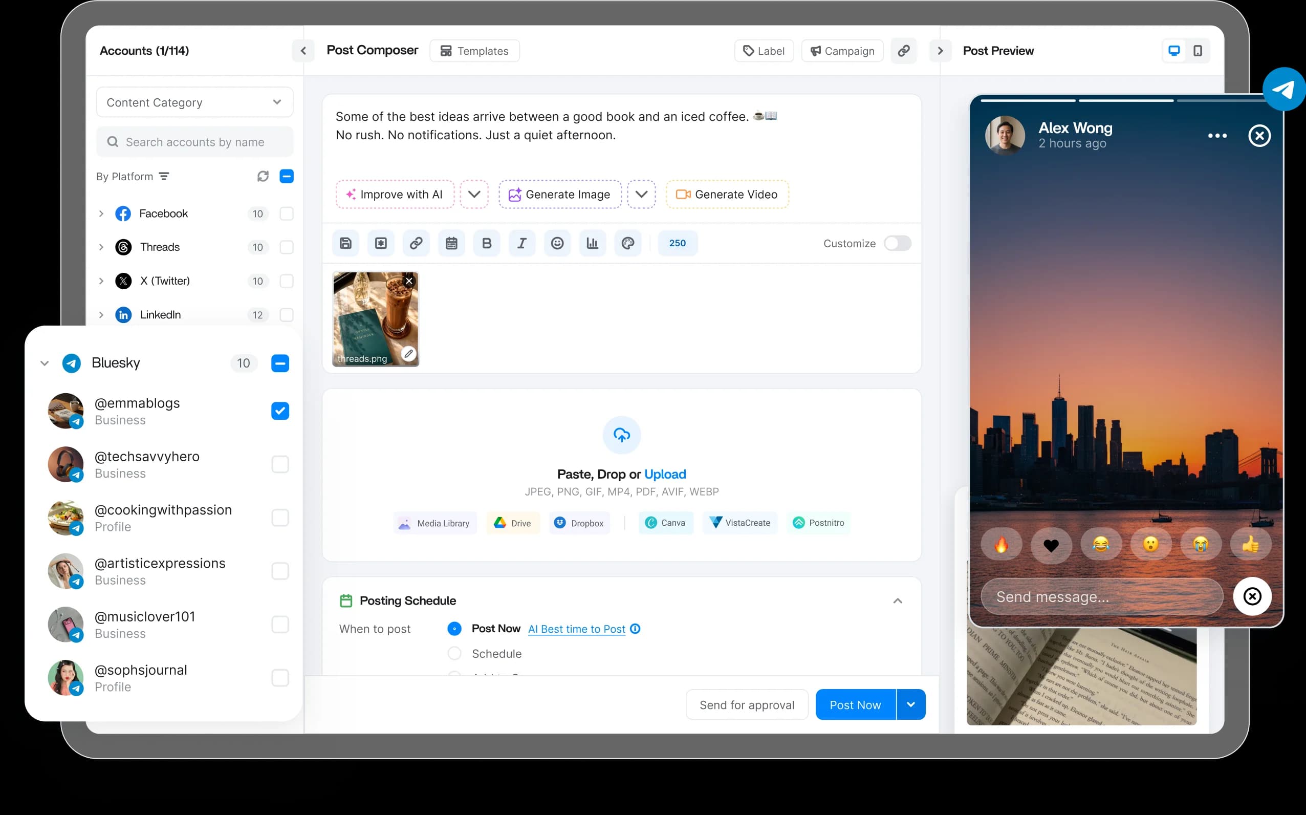 Telegram scheduler dashboard