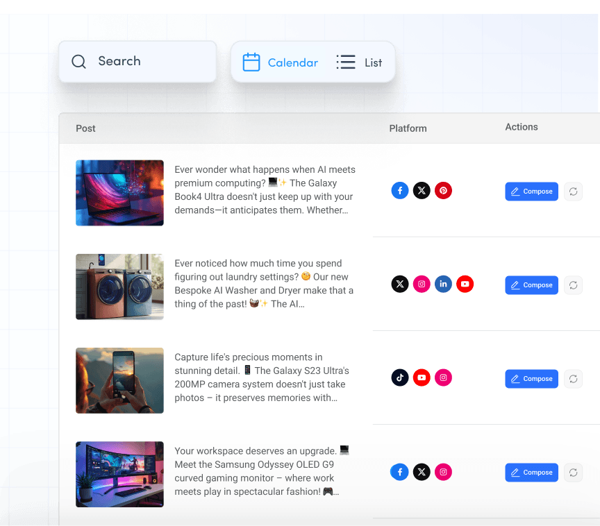 Browse, edit, and recreate your AI posts in a click