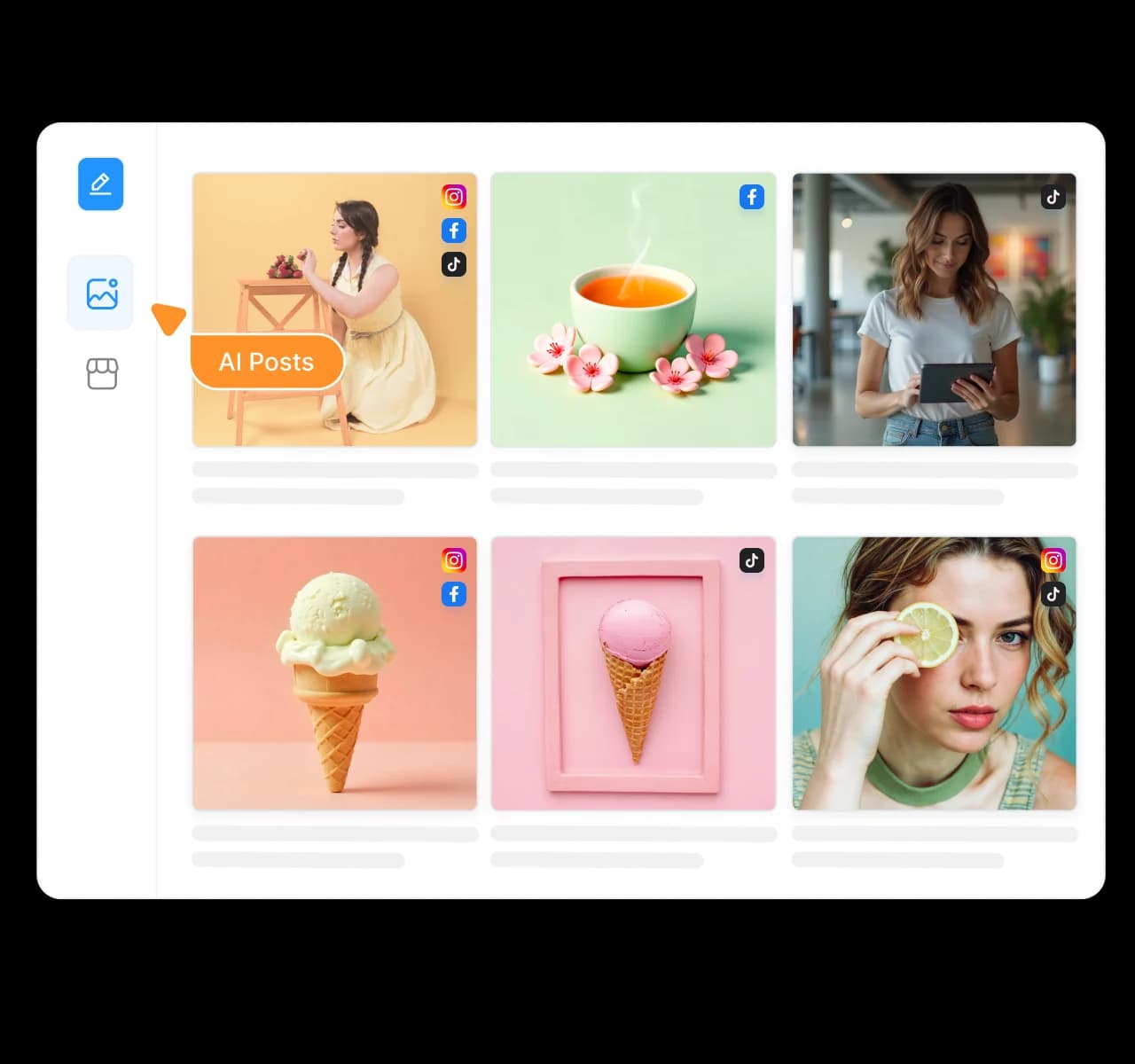 Keep every AI-generated post in one library - AI library