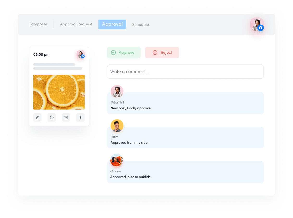 approve with feedback - social media approval workflow