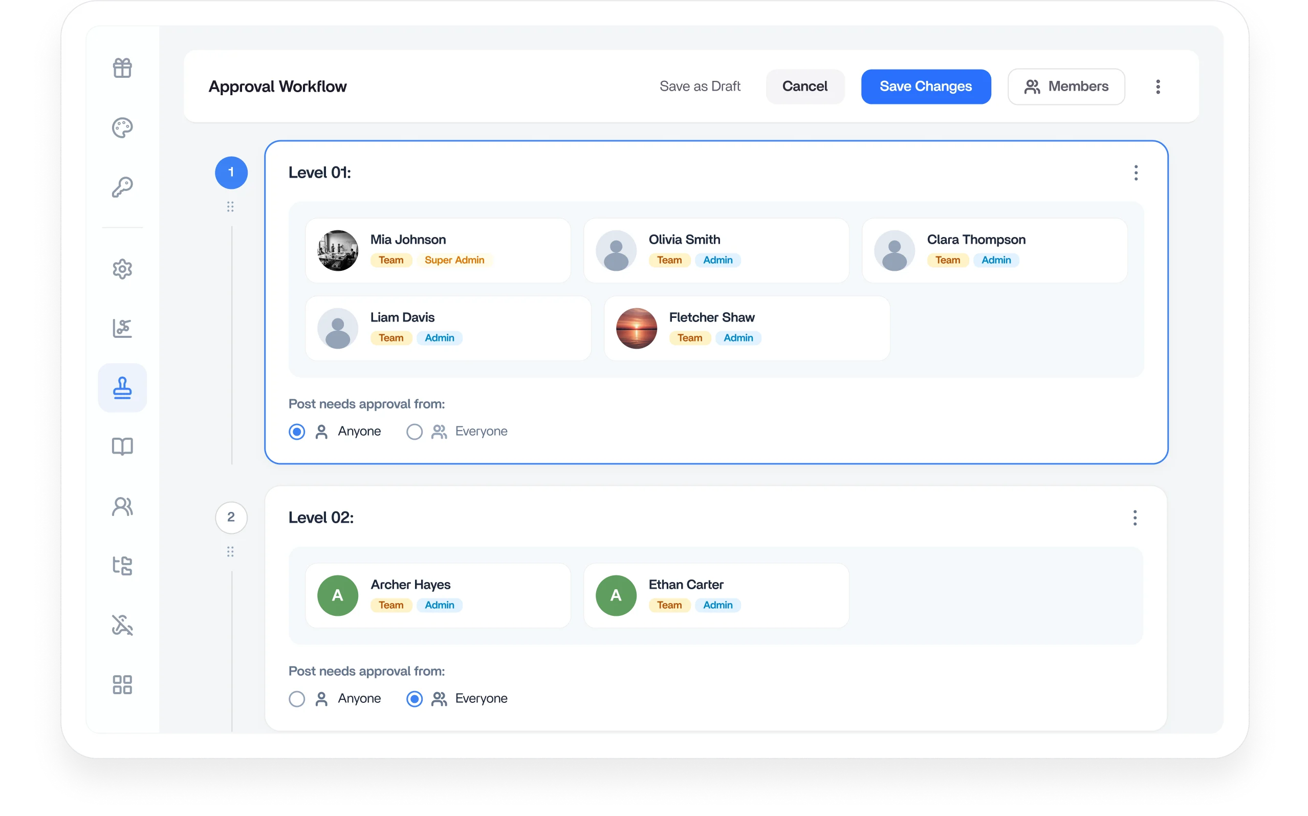 ContentStudio social media approval workflow dashboard