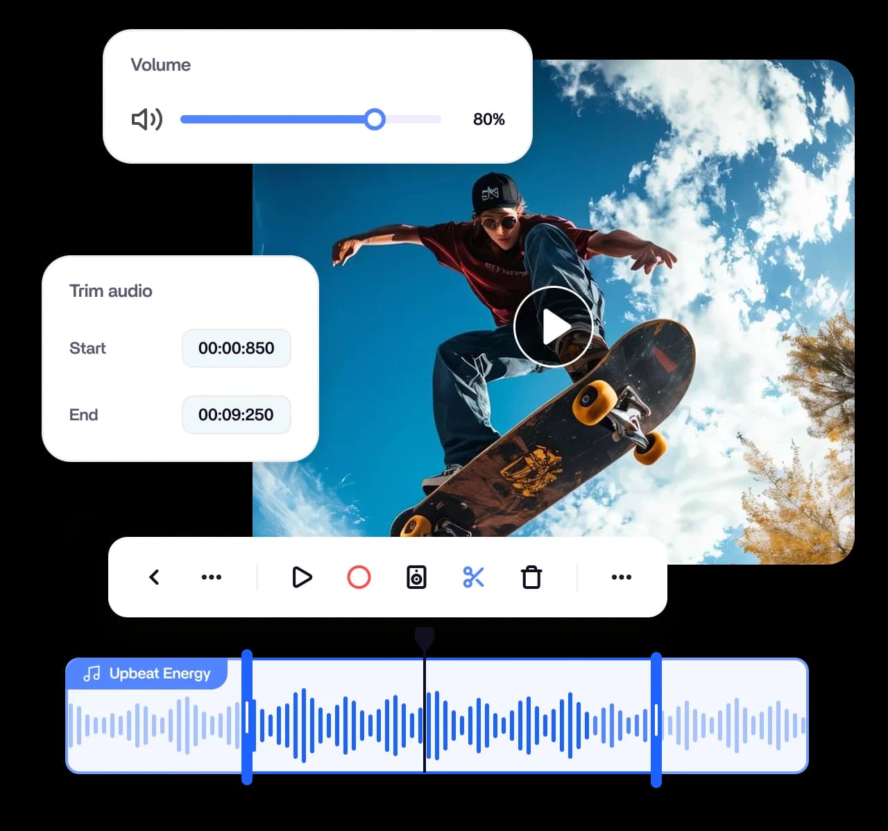 Edit audio right inside ContentStudio - audio library