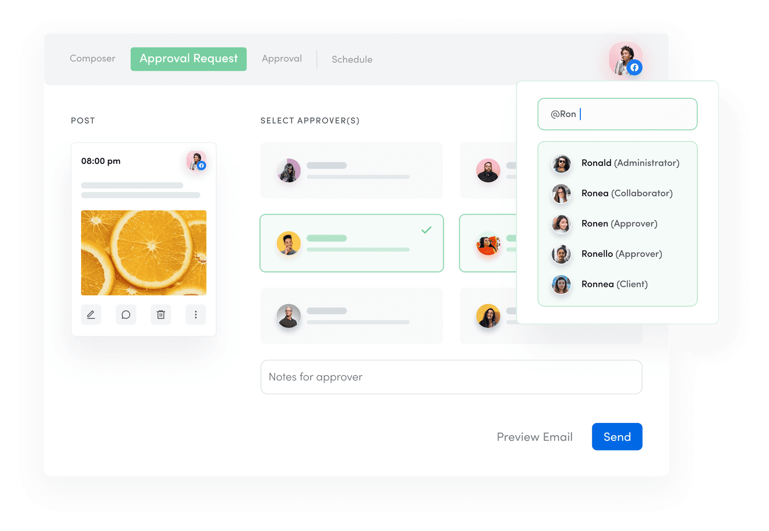 social media workflow approvals