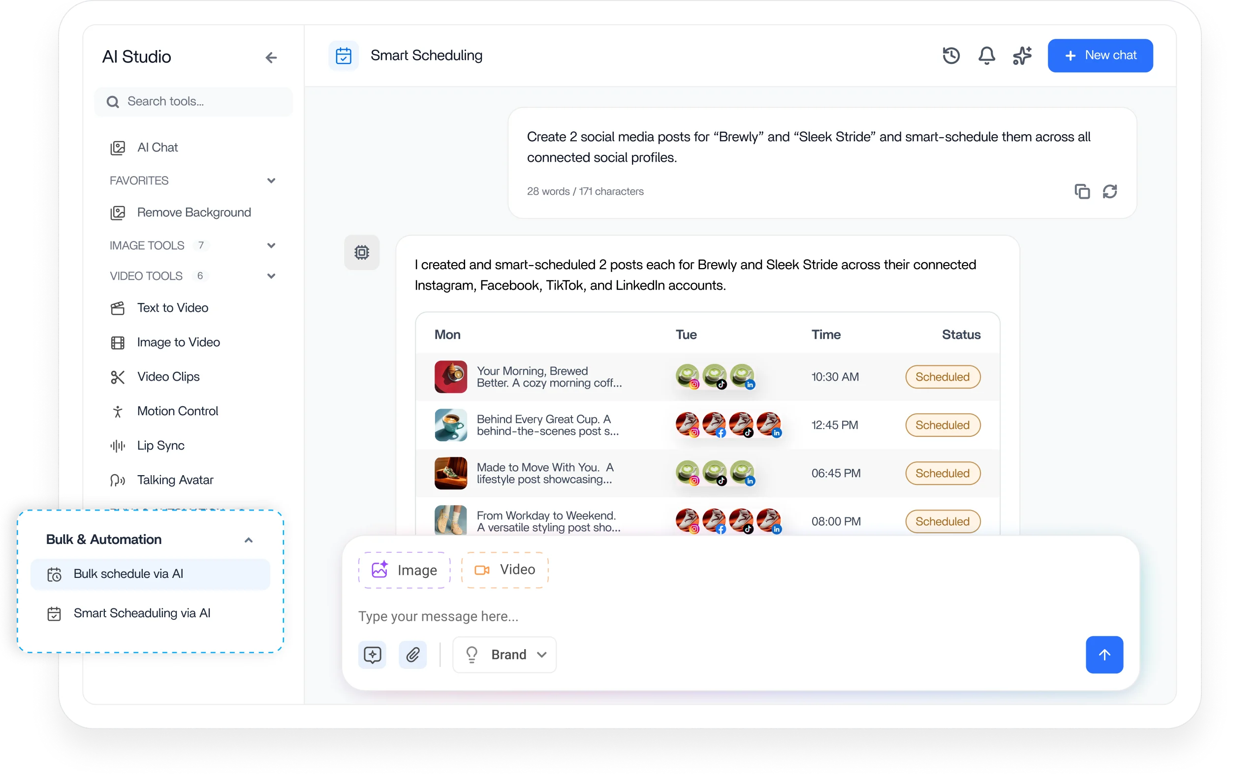 ContentStudio bulk scheduling for social media posts