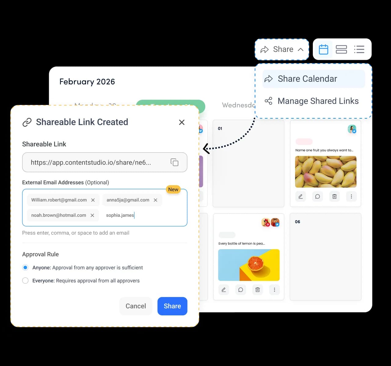 Keep every project on schedule with a shared calendar - client management