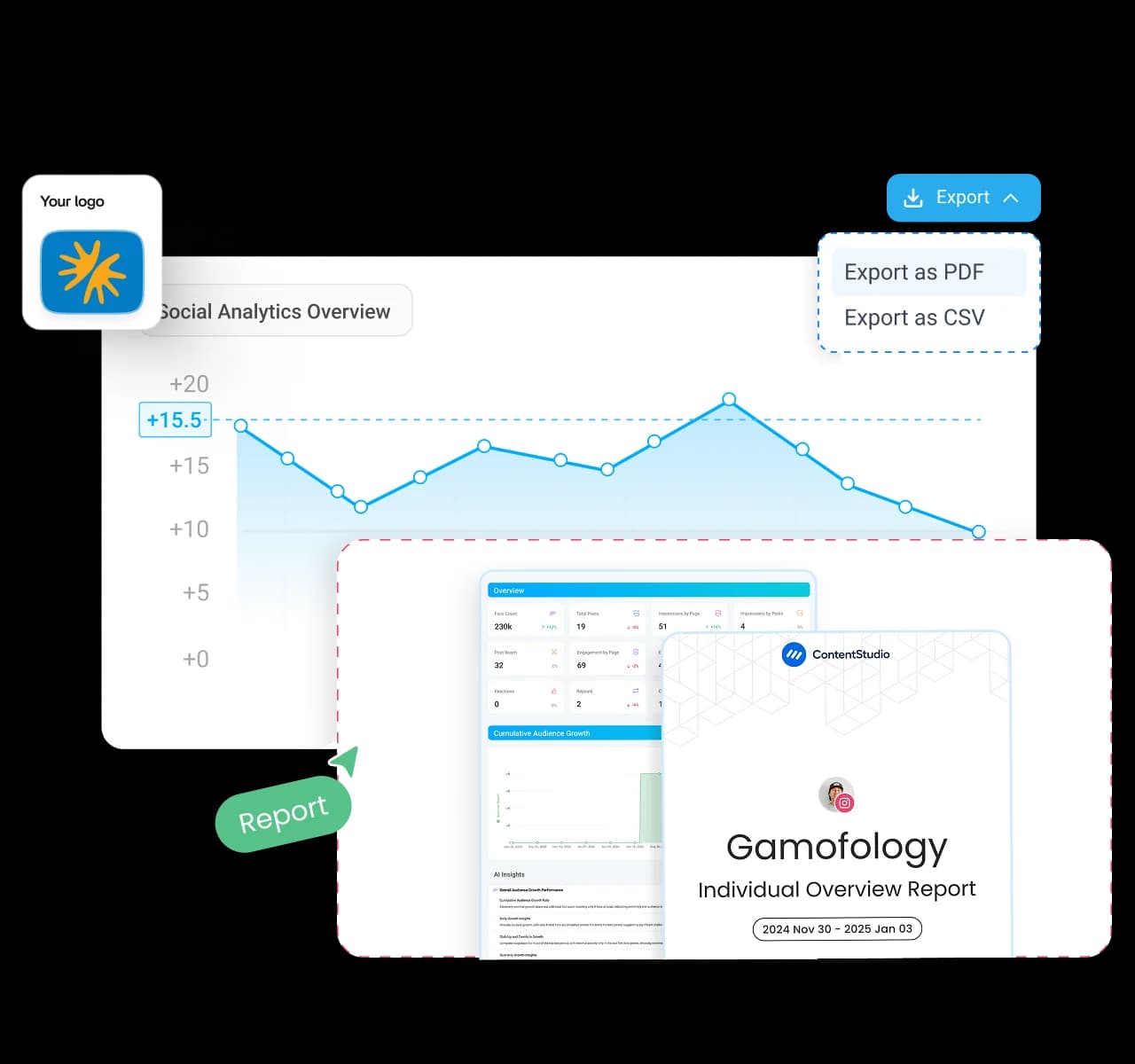 Deliver reports that showcase your impact - client management