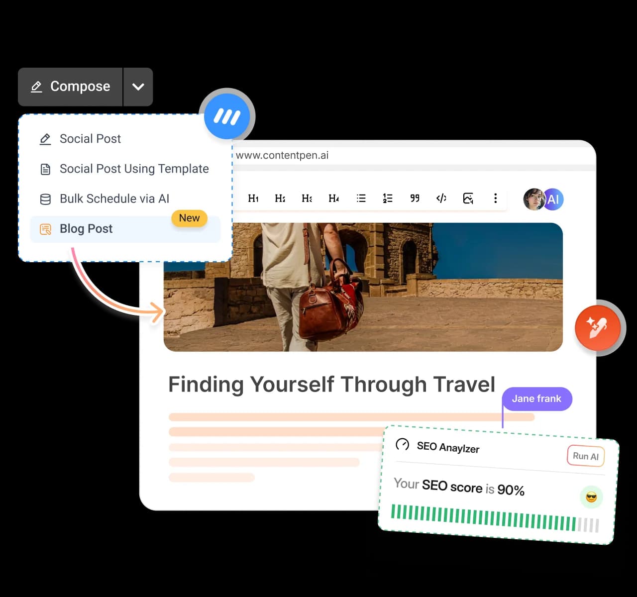 Turn ideas into SEO blog content - content marketing platform