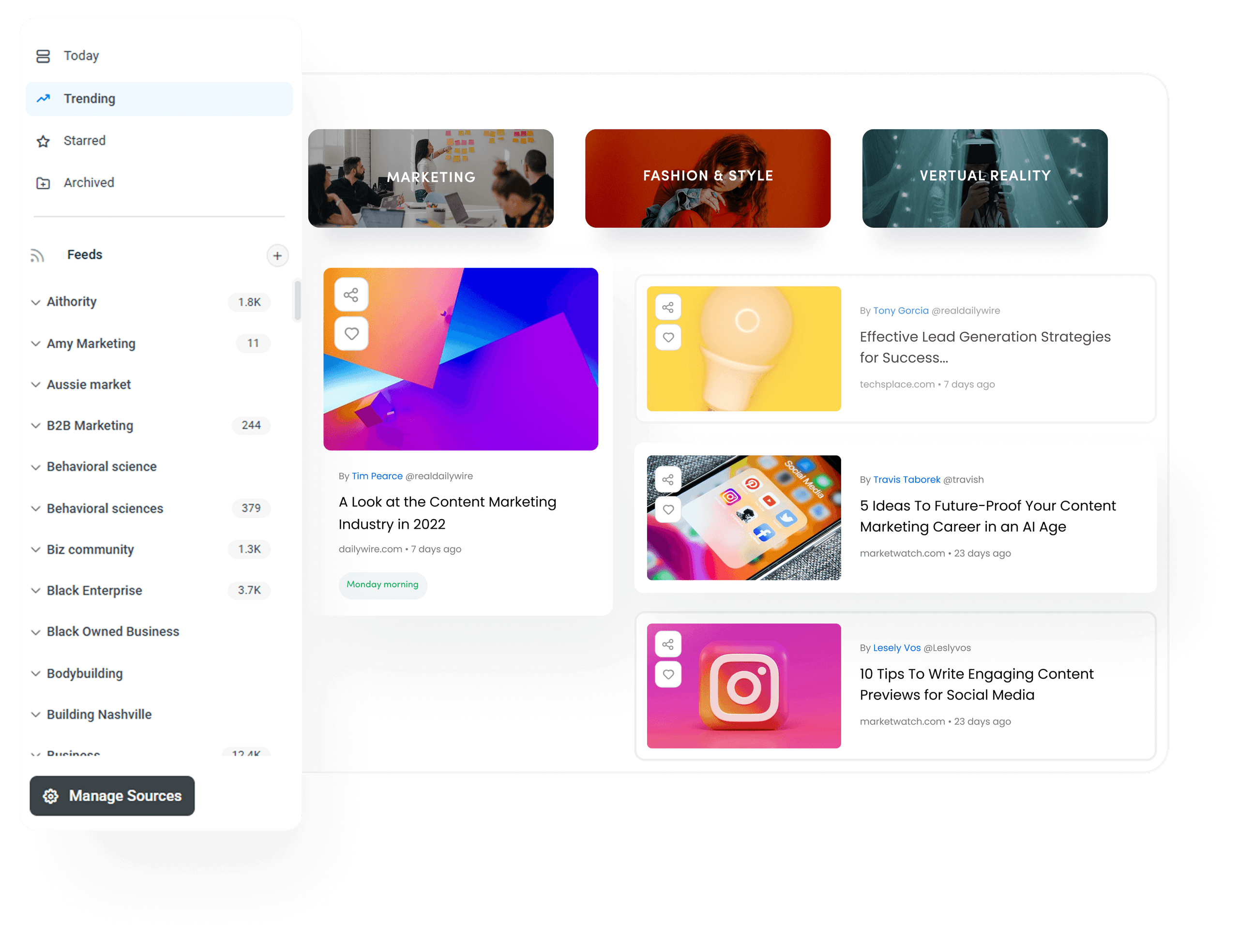 rss feed connection - social media automation
