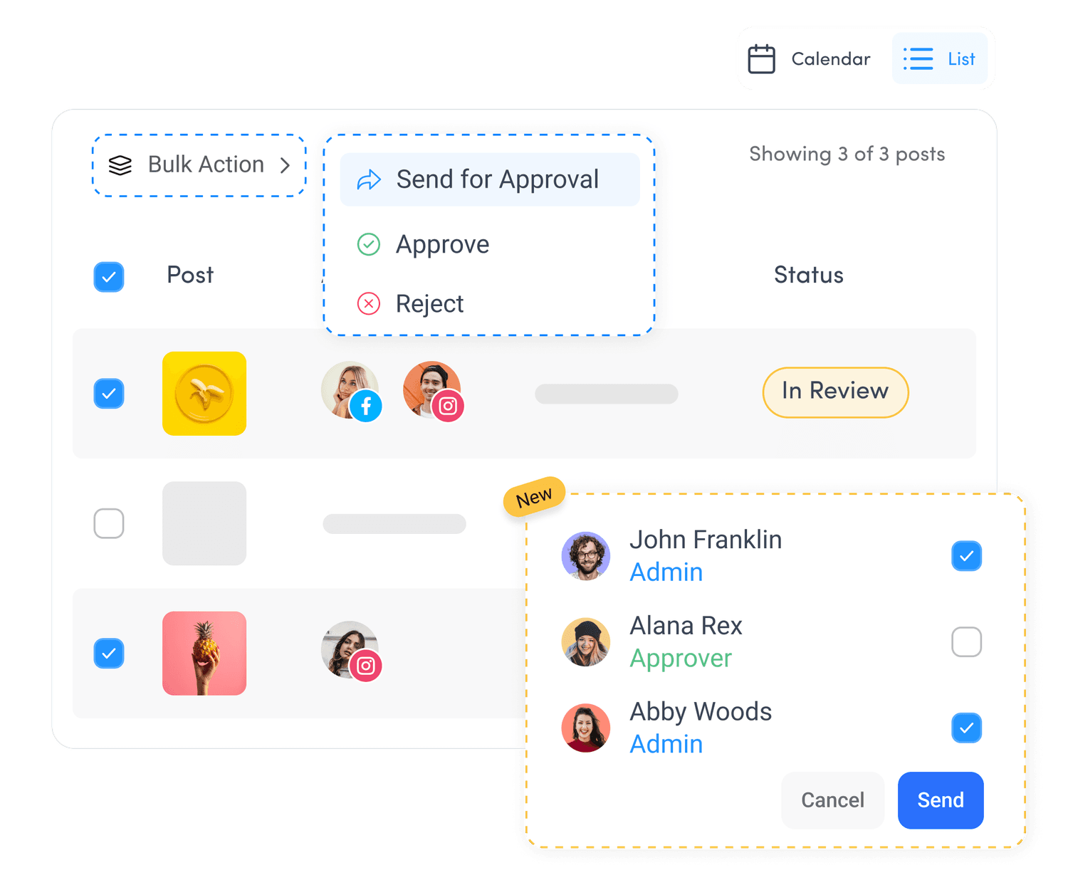 Assign posts to the right approvers