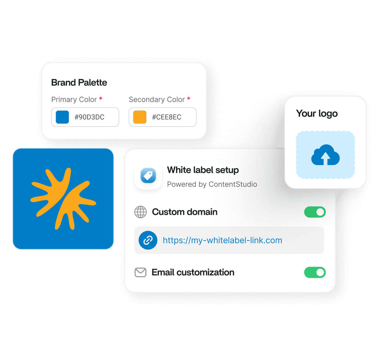 Send every notification from your own domain - white-label social media management software