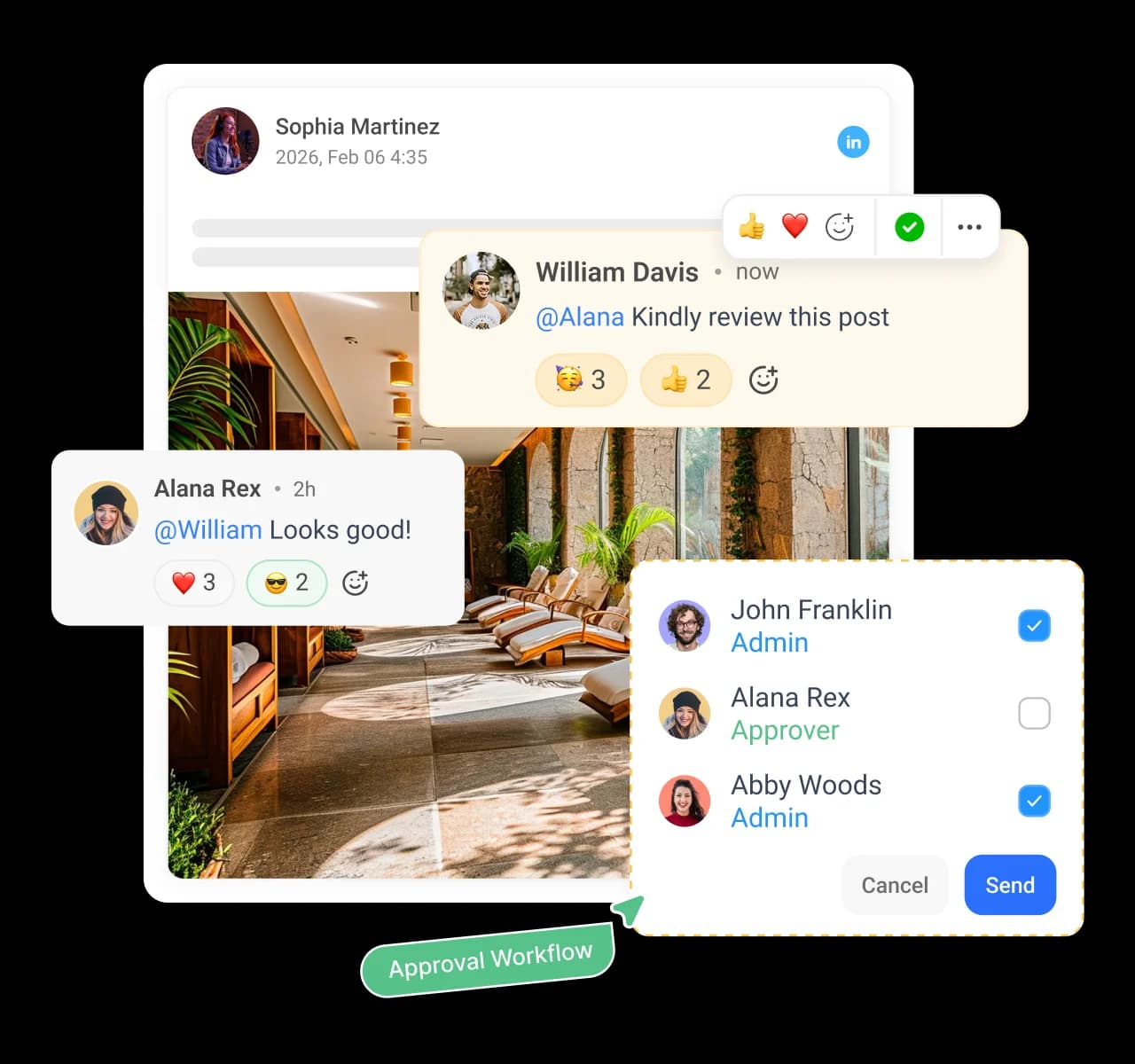 Approvals that move without the usual back and forth - social media workspaces
