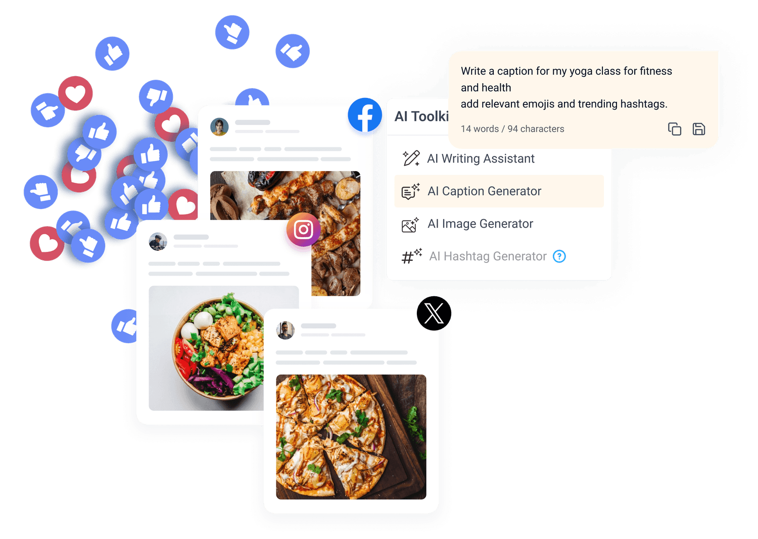 Automated hashtags- AI caption generator