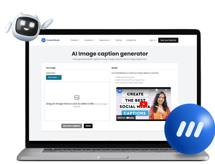 AI image caption generator