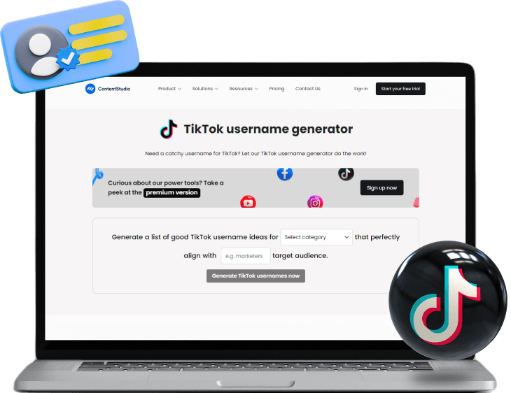 TikTok username <br/> generator