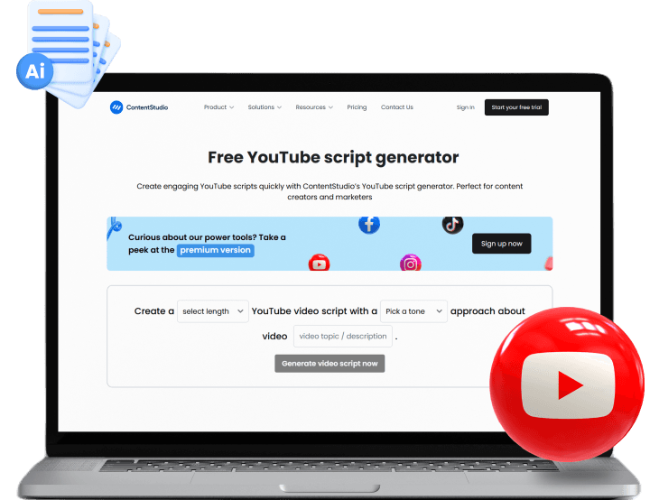 YouTube script generator