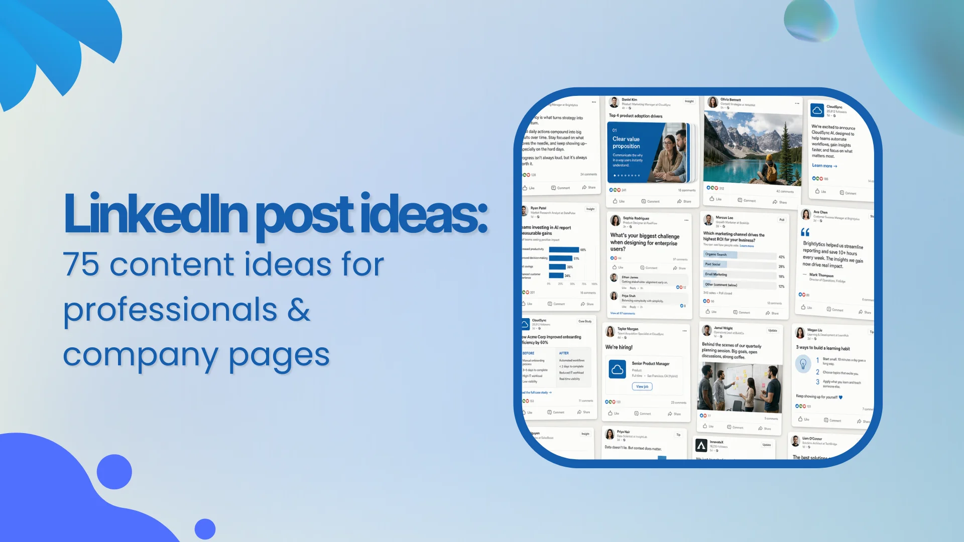 75 LinkedIn post ideas