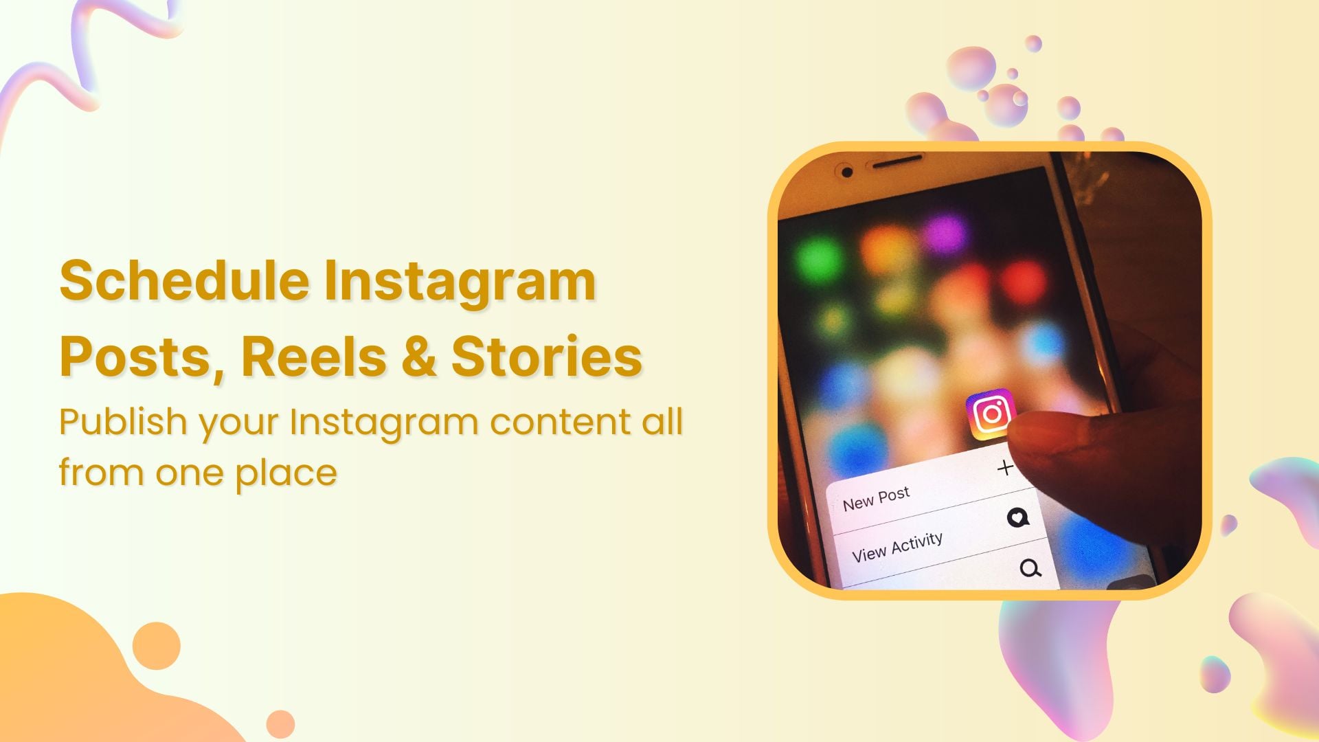 Schedule Instagram posts, reels and stories