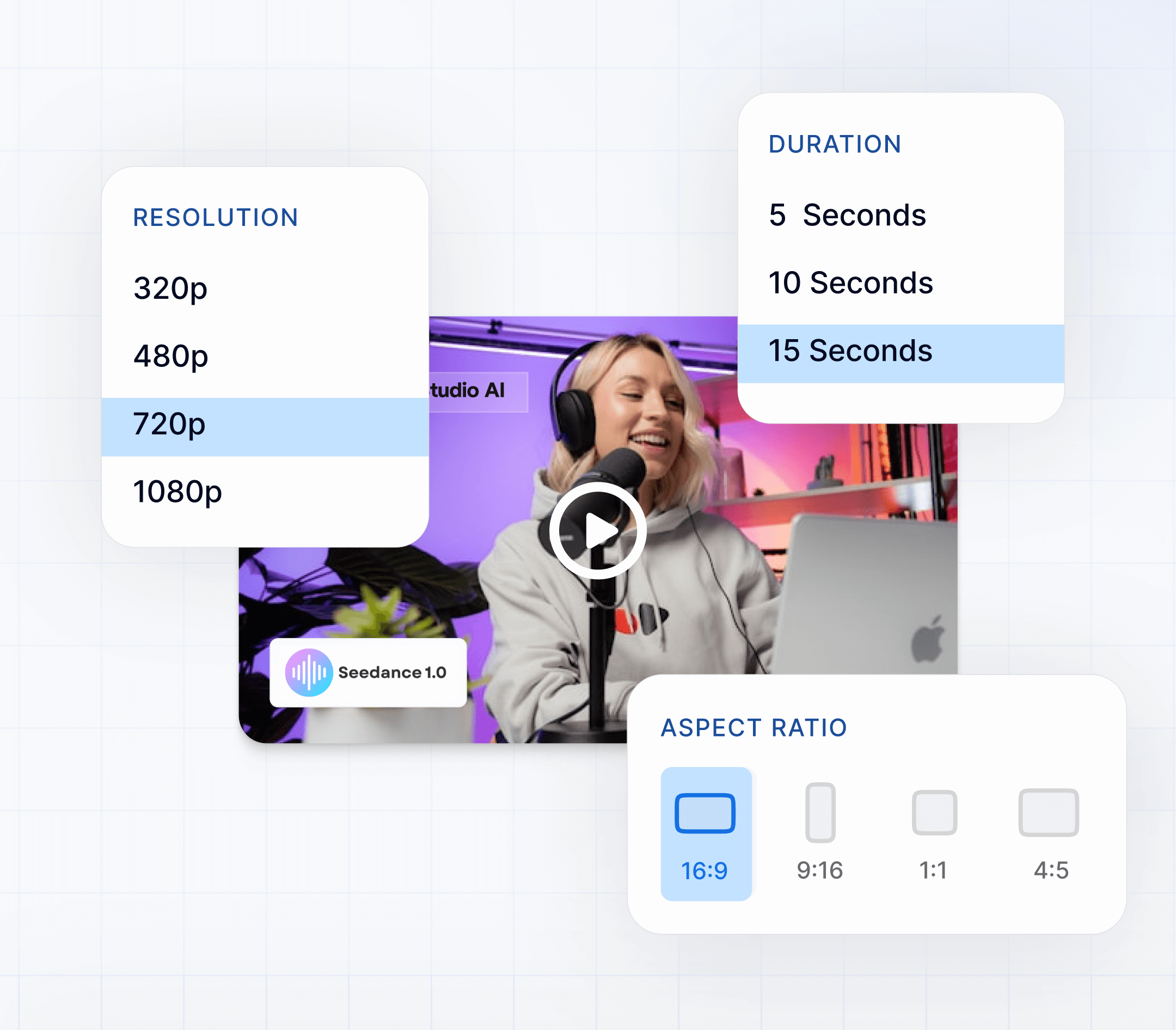Video format & quality tailored to your AI model  