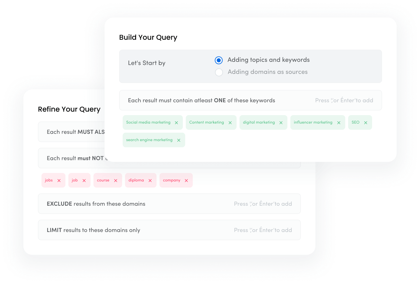 query builder - buzzsumo alternative