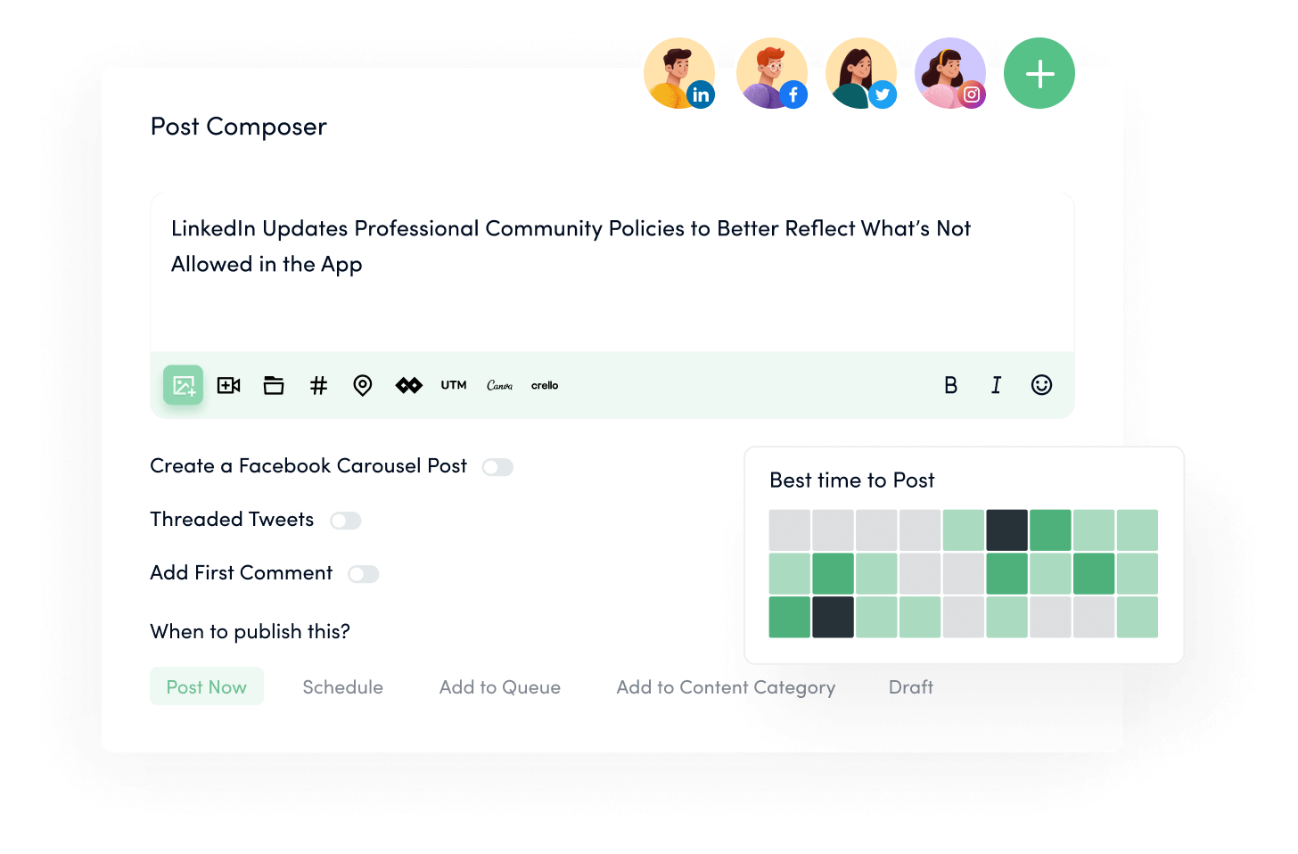 Multi-channel composer -  hootsuite alternative